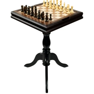 Backgammon Chess High Table Game Set Board Wooden Chessmen Gift Wood Top New - Picture 1 of 3