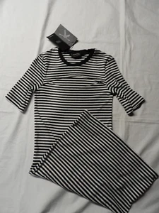 THE FIVE LABEL - Wayfarer Ribbed Jersey Dress - XXS - Black & White - Neu mit Etikett - Bild 1 von 4