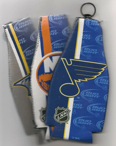 NHL Neoprene Bottle Cooler Bud Light - LNH (French) Reversed - U-Pick from list Cover