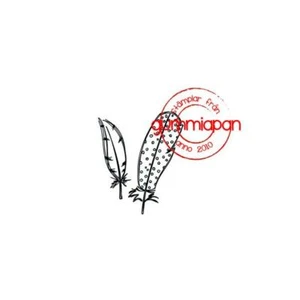 Gummiapan Gummistempel 19030201 - 2 Federn Feder Punkte Kreise Flügel Fliegen