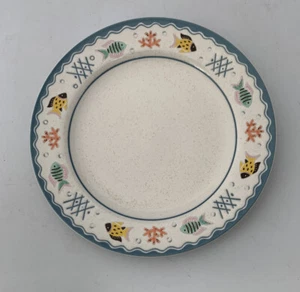 "Platos de postre para almuerzo ensalada Studio Nova Seafest 8,5"" pescado océano playa borde azul"  - Imagen 1 de 3