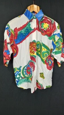 Y2K 90's Marca  ( Italy ) abstract bright colors  European Women's  Shirt  EU 38 - Image 1 of 4