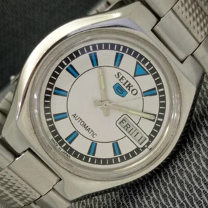 GENUINE VINTAGE SEIKO 5 AUTOMATIC 6309A JAPAN MENS WHITE COLOR DIAL WATCH a671-U - Picture 1 of 10