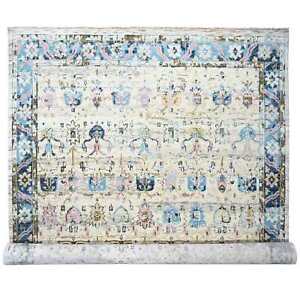 12'x17'9" Ivory Oushak Mahal Design Hand Knotted Oversize Oriental Rug R84380