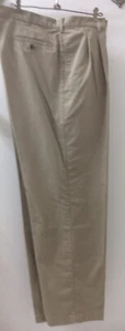 Van Heusen Mens Khaki  Wrinkle Free Pleat Front 38 x 30 - Picture 1 of 12