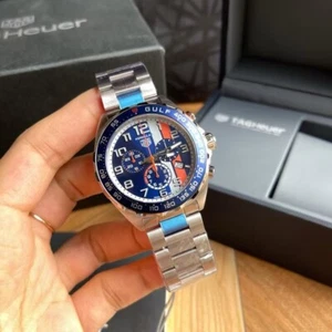 TAG Quartz 43mm Mens Watch blue - Picture 1 of 9