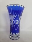 Vase fleur design vintage bleu cobalt bohème style tchèque 
