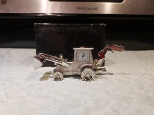 1:64 Scale Backhoe Clock Nos Vintage very heavy highly detailed moving parts - Picture 1 of 7