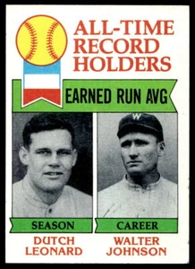 1979 Topps #418 All-Time Record Holders: ERA (Dutch Leonard / Walter Johnson) - Picture 1 of 2
