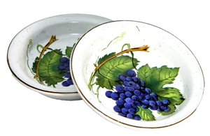 Vintage Drink Coasters Stoneware Grapes Enesco Set 2 - Picture 1 of 6