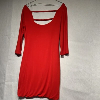 soprano red Evening Party tube  dress 3/4 Sleeve  Back Sz M Lined Valentines - Image 1 of 4