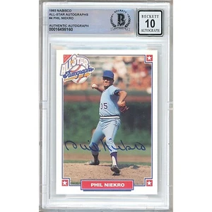1993 Nabisco All Star Autographs #4 Phil Niekro Signed Card AUTO 10 Beckett Slab - Picture 1 of 5