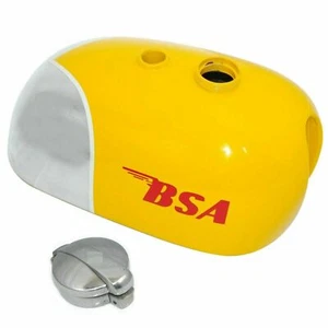 Fit For BSA B25 B40 B44 C15 VICTOR ENDURO ALUMINUM YELLOW FUEL TANK @VD - Picture 1 of 8