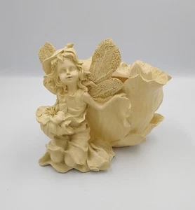 Regency Fine Arts Flower Shape Pot With Fairy/Pixie Figurine Ornament 5"/13cm - Picture 1 of 10