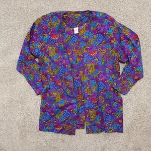 Vintage 2-teiliges Set Jantzen Damen kleine Blumen Bluse & Cadigan Hippie NEUWERTIG USA - Bild 1 von 14