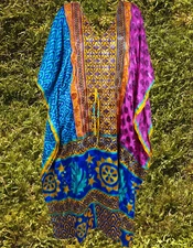 Multicolor Floral Lounger Dresses HOLIDAY GIFT, Beach Coverup Lightweight Kaftan