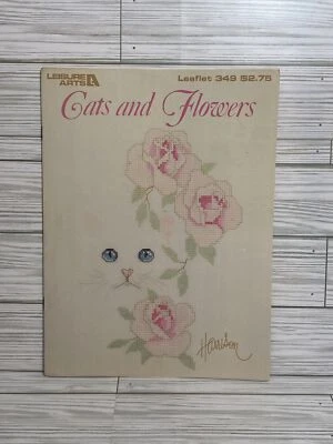 Bob Harrison Cats & Flowers Counted Cross Stitch Pattern Leaflet 4 Designs 1985 - Image 1 of 4