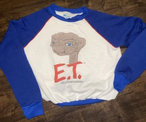 Vintage E.T. The Extra-Terrestrial Sweatshirt Youth Large BlueCrewneck Movie 80s - Picture 1 of 12