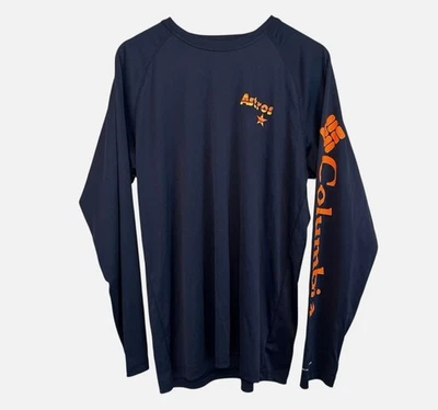 Columbia Mens Medium Astros Baseball Houston Texas Fishing PFG Long Sleeve Shirt - Image 1 of 4