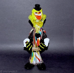 MURANO 🇮🇹 ITALIA Payaso Acordeán VETRO ARTISTICO VENEZIANO ArT GLaSs GRANDE 101/2" - Imagen 1 de 22