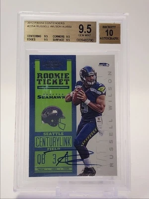 Boleto de novato Russell Wilson 2012 Contenders radiocontrol automático/550 BGS 9,5 Q4042 Foto 1 de 2