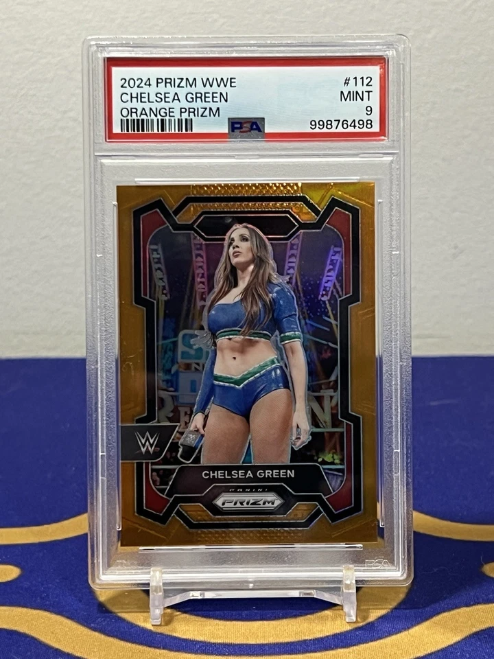 2024 Panini Prizm WWE - Chelsea Green - Orange Prizm 80/99 - No. 112 - PSA 9 - Image 1 of 2