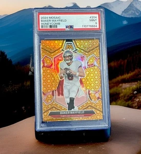 🔥BAKER MAYFIELD🔥2024 PANINI - MOSAIC HONEYCOMB - PSA 9 - #204 - Picture 1 of 2