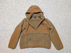 Chaqueta suéter vintage PATAGONIA sin cáscara RETRO-X M marrón FLEECE con capucha a presión - Imagen 1 de 8