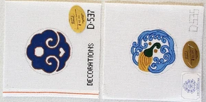 2er Set Deko handbemalte Nadelspitze Leinwände 2 Stück - Bild 1 von 6