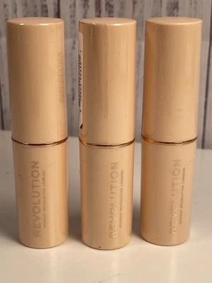 Pack of 3 Makeup Revolution Beauty Fast Base Stick Foundation, F4 - Image 1 of 2