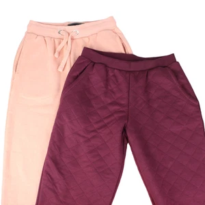 2 Girls Joggers Sweat Pants Peach and Burgundy Size 8-9 - Picture 1 of 15