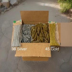 Pulitore per tubi oro e argento steli di ciniglia artigianali 3735 steli LOTTO ENORME - Foto 1 di 2