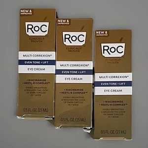 Lot Of 3 RoC Multi Correxion Even Tone + Lift Hexyl-R Eye Cream .5oz ( 3 ) NIB - Picture 1 of 3