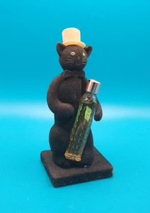 Vintage Cat Perfume Norman Hartnell Glass Bottle Forever Flocked 1950's - Picture 1 of 8