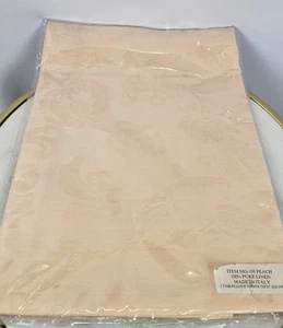 SFERRA ITALY 100% Linen Peach Square Acanthus Tablecloth 52x52”  OPEN BOX - Picture 1 of 9