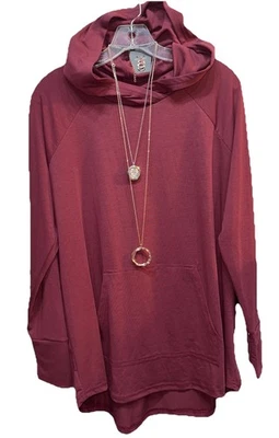 NUEVO CON ETIQUETAS LuLaRoe XL Sólido Merlot Granate Tejido Ámbar Sudadera con Capucha Foto 1 de 4