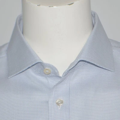 Como Nueva Camisa de Vestir CHARLES TYRWHITT Calce Ajustado Sin Hierro Azul Blanco Algodón 16.5-36 Foto 1 de 4