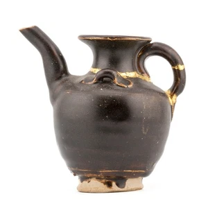 Antike chinesische Ewer Gold Kintsugi braun schwarz Jian Ware südliche Song-Dynastie - Bild 1 von 17