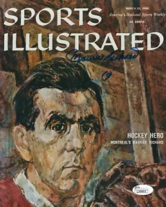 Foto autografata 8x10 MAURICE RICHARD Montreal Canadiens - JSA COA - Foto 1 di 1