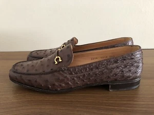$1300 RARO GRAVATI Per Arthur Beren Mujer US 10.5 N Mocasín de Cuero Avestruz D3 - Imagen 1 de 10
