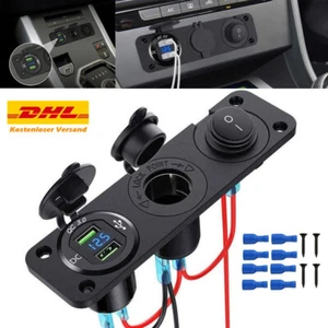 USB Steckdose Wohnmobil 12V,Auto QC 3.0 Mit Schalter USB Einbau Buchse DC,12 Vol - Zdjęcie 1 z 14