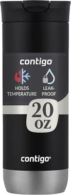 Taza de viaje Huron 16 oz con aislamiento al vacío, regaliz - a prueba de fugas, se adapta a portavasos Foto 1 de 4