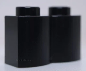 Lego 10x Black Brick Modified 1 x 2 with Log Profile - Picture 1 of 1