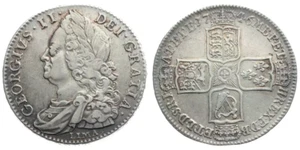 Great Britain 1746 AU 1/2 Crown Half Crown Lima Silver Coin George II UK England - Picture 1 of 8