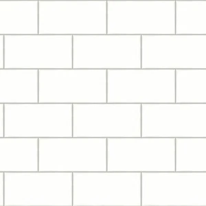 Soft White Subway Tile on Easy Walls Wallpaper by Chesapeake 3115-12491 - Picture 1 of 2