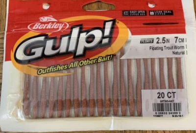 Berkley Gulp GFTW3-NAT schwimmender Forellenwurm natürlich 1er Pack mit 20 Stück - NEU - VERSAND 24 STUNDEN - Bild 1 von 4