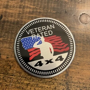 1 Veteran Rated 4X4 Fender Badge for JEEP WRANGLER YJ JL JK TJ CJ JT emblem USA - Picture 1 of 5