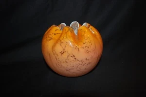 BEAUTIFUL VICTORIAN ORANGE SPATTER OPALESCENT ART GLASS ROSE BOWL 1890'S - Picture 1 of 4