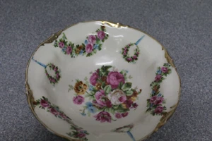 Vintage SE Prussia 1811  Bowl Pink Roses Gold Trim Bavaria - Picture 1 of 6