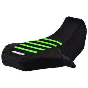 2003-2006 Kawasaki KFX 80 Seat Cover ALL BLACK / GREEN RIBS by Enjoy Mfg #213 - Picture 1 of 5